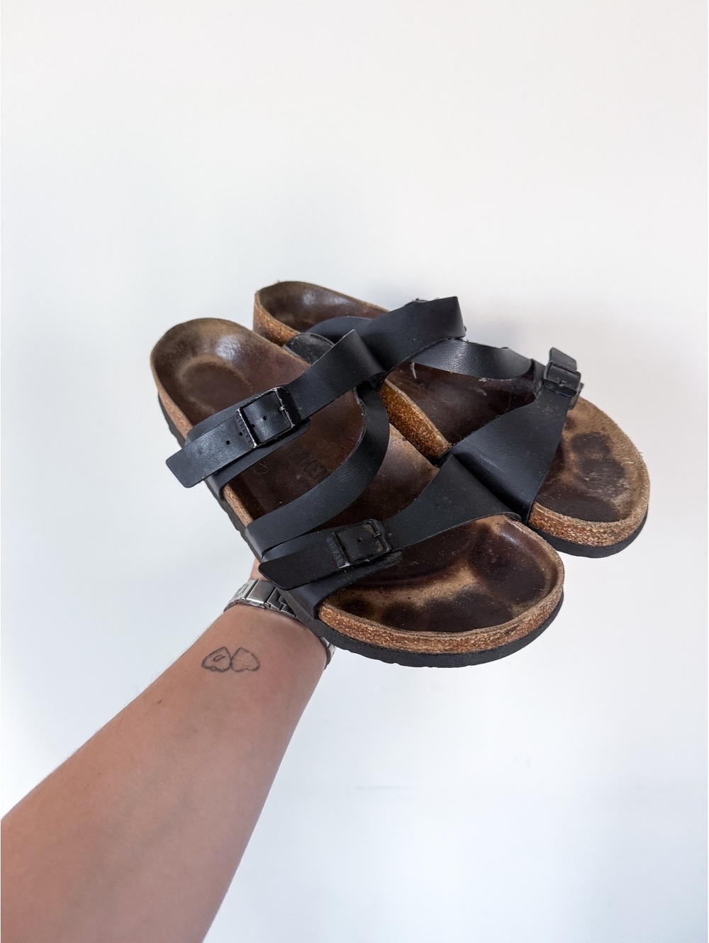 Birkenstock Sz 41 Women’s Salina Birko-Flor Milano Black Triple Strap Slip On